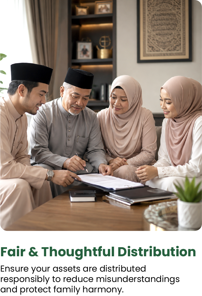 The family discusses the will document