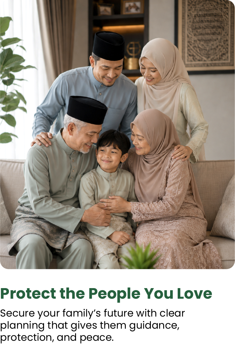 Family with grandfather and son